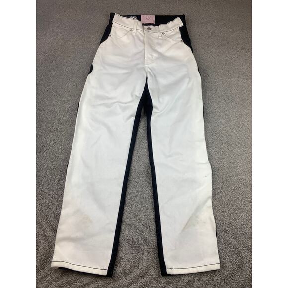 Revice Ex Boyfriend On & Off Again Jeans 25 Black White Button - Picture 1 of 15